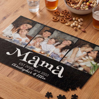 Mamma Upprättade Barn Namn Rolig Text 3 Foto Pussel