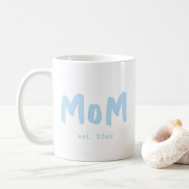 Mamma Upprättade Blå Typografi Ny Mamma Kaffemugg