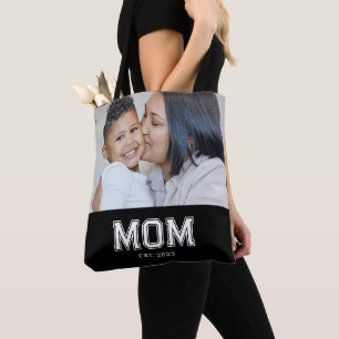 Mamma Upprättade Djärv Svart Foto Tygkasse