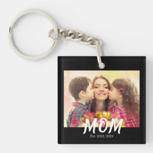 Mamma Upprättade Elegant Fet Font Svart Foto