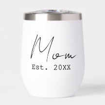 Mamma Upprättade Enkel Elegant Skrift Ny Mamma
