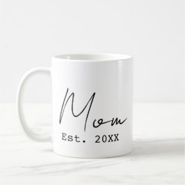 Mamma Upprättade Enkel Elegant Skrift Ny Mamma Kaffemugg