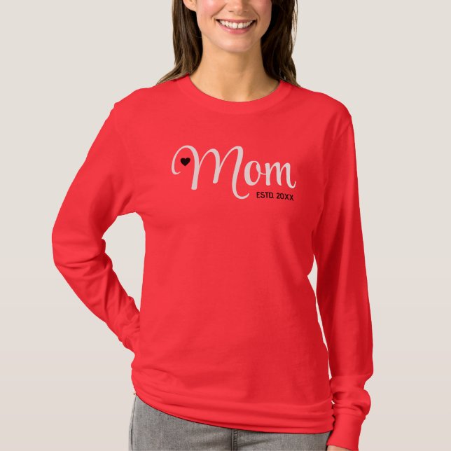 Mamma Upprättade Enkel Skript Mors Present T Shirt (Framsida)