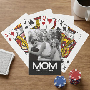 Mamma Upprättade Fet Svart Foto Casinokort