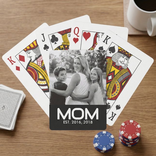 Mamma Upprättade Fet Svart Foto Casinokort (Skapare uppladdad)