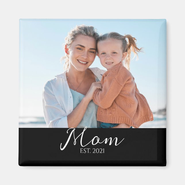 Mamma Upprättade Foto Magnet (Framsidan)