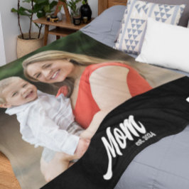 Mamma Upprättade Foto Mors Dag Fleecefilt
