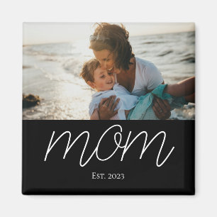 Mamma Upprättade Foto Mors Dag Magnet