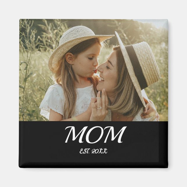 Mamma Upprättade Foto Mors dag Magnet (Framsidan)