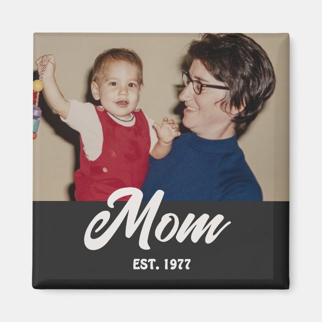 Mamma Upprättade Foto Mors Dag Magnet (Framsidan)