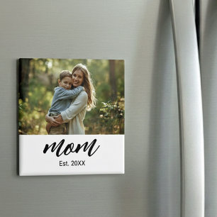 Mamma Upprättade Foto Mors Dag Magnet