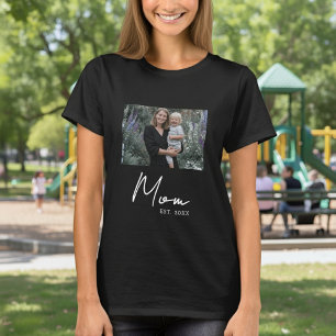 Mamma Upprättade Manus Foto T Shirt