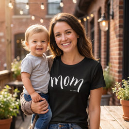 Mamma Upprättade Manus Minimalist År Ny Mamma T Shirt