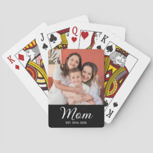 Mamma Upprättade Manus Svart Foto Casinokort