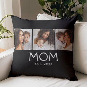 Mamma Upprättade Modern Typsnitt Svart 3 Foto  Kudde