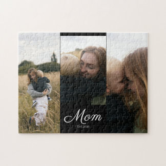 Mamma Upprättade Modernt Skript 3 Foto Pussel