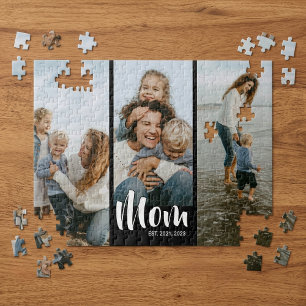 Mamma Upprättade Modernt Skript 3 Foto Pussel