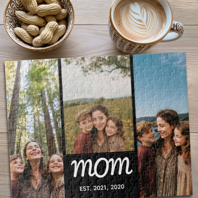 Mamma Upprättade Modernt Skript 3 Foto Pussel (Skapare uppladdad)