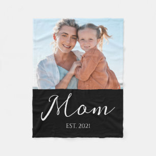 Mamma Upprättade Modernt Skript Foto Fleecefilt