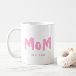 Mamma Upprättade Rosa Typografi Ny Mamma Kaffemugg