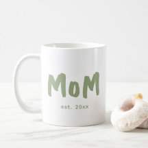 Mamma Upprättade Sagegrön Typografi Ny Mamma