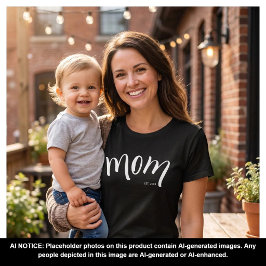 Mamma Upprättade Skript Minimalist År Ny Mamma T Shirt