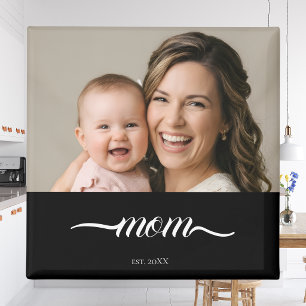 Mamma Upprättade Svart Foto Anpassat År  Magnet