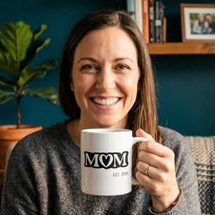 Mamma Upprättade Svart och Vitt Djärvt Guttural Hj Kaffemugg