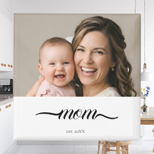 Mamma Upprättade Vitt Foto Anpassat År Magnet