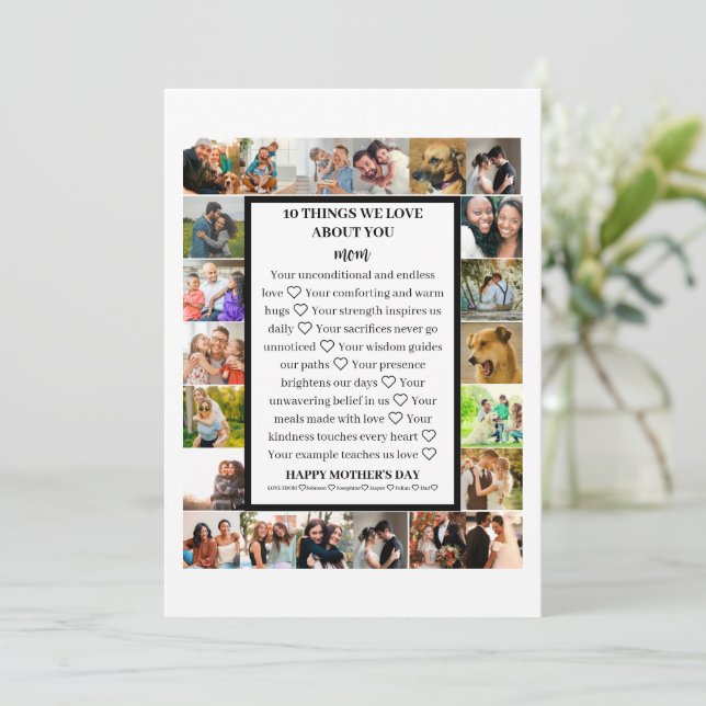 Mamma uppskattning | Mors dag 22 Fotokollage Julkort (Stående Fram)