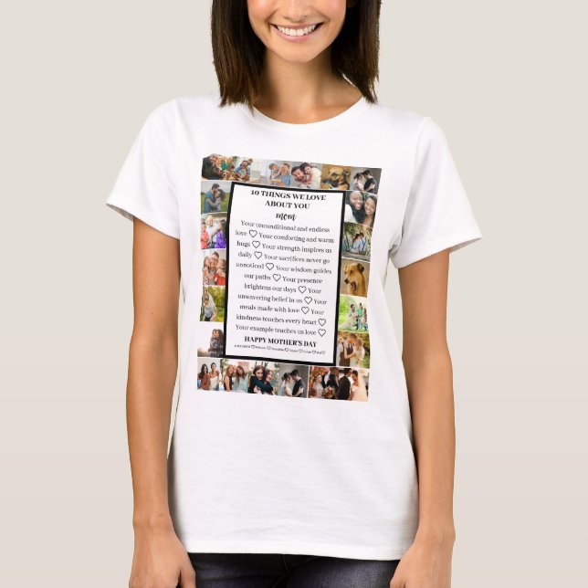 Mamma uppskattning | Mors dag 22 Fotokollage T Shirt (Framsida)