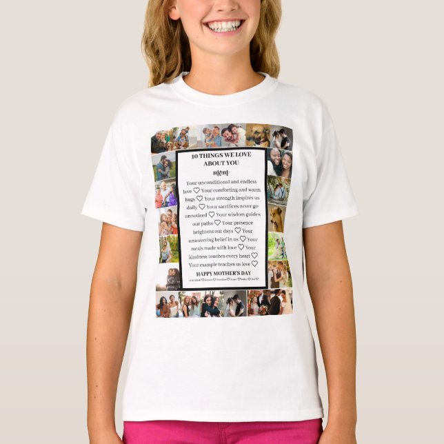 Mamma uppskattning | Mors dag 22 Fotokollage T Shirt (Framsida)