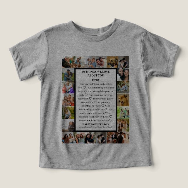 Mamma uppskattning | Mors dag 22 Fotokollage T Shirt (Design Framsida)
