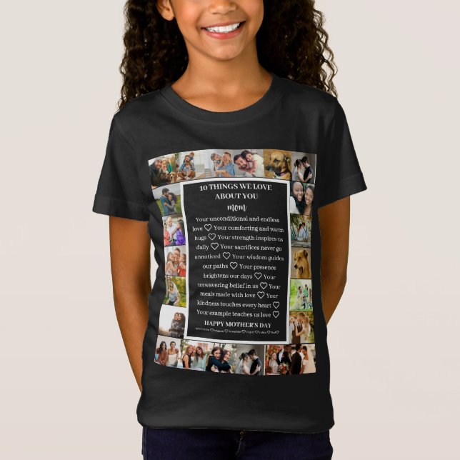 Mamma uppskattning | Mors dag 22 Fotokollage T Shirt (Framsida)