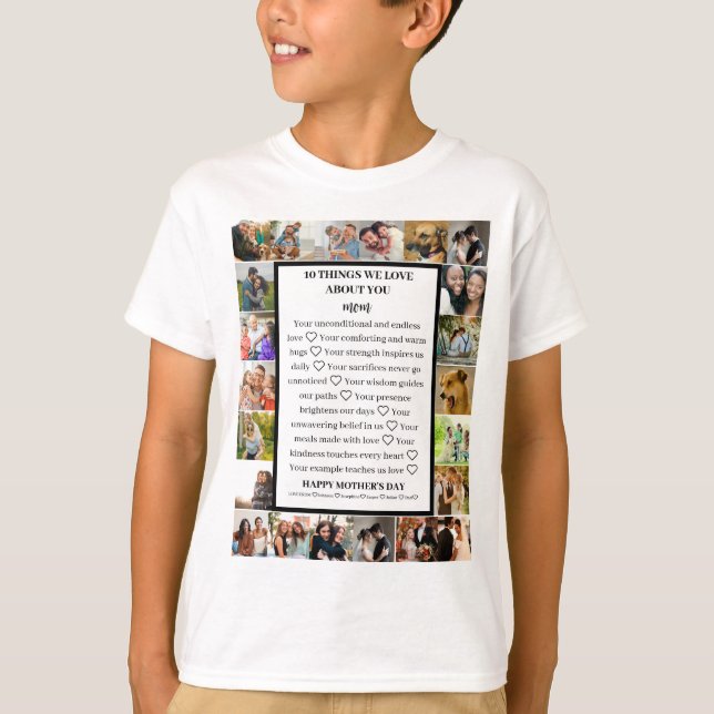 Mamma uppskattning | Mors dag 22 Fotokollage T Shirt (Framsida)