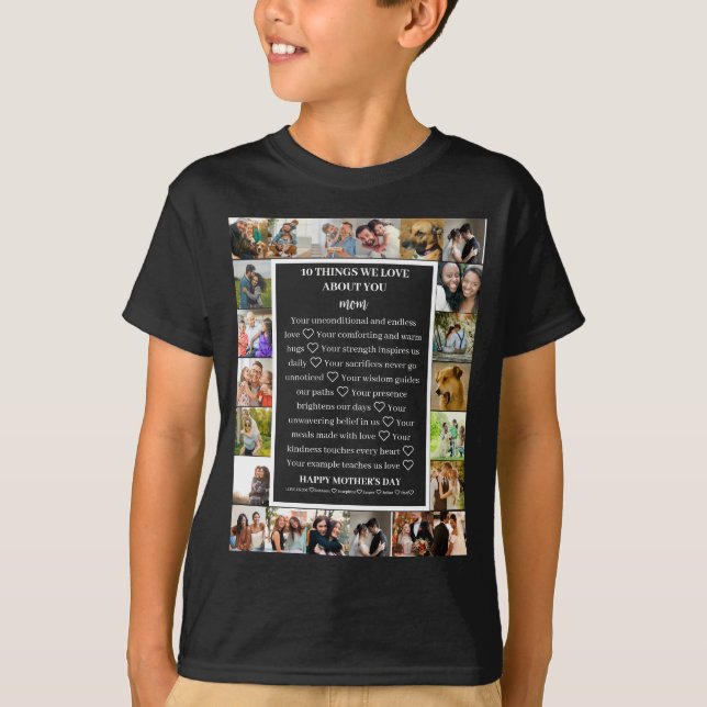 Mamma uppskattning | Mors dag 22 Fotokollage T Shirt (Framsida)