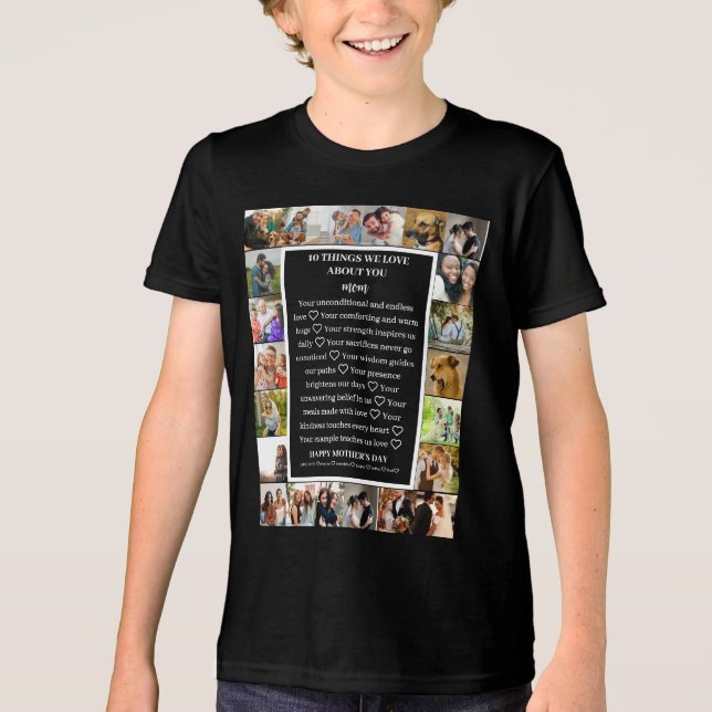 Mamma uppskattning | Mors dag 22 Fotokollage T Shirt (Framsida)