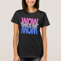 Mamma-utskrift av äkta Wow (Rosa, blått, vitt)