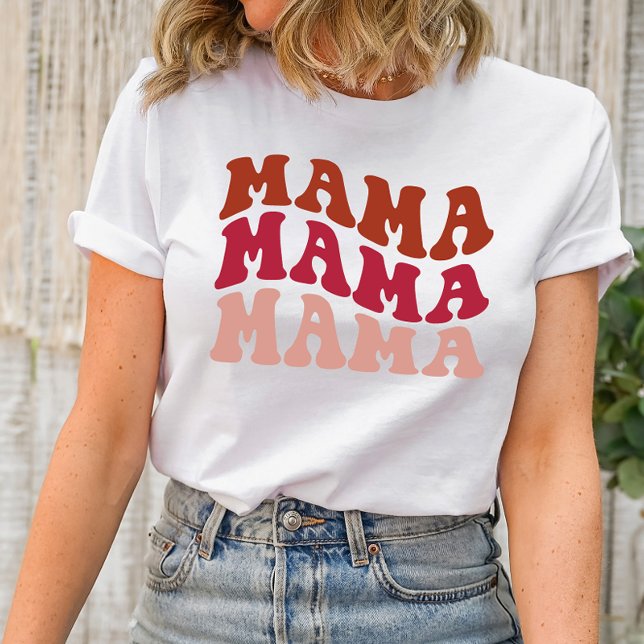 MAMMA Vågigt teckensnitt Groovy Shirt T Shirt (Motherhood, Mom Life, Mama Bear, Mommy Style, Parenting, Mother's Love, Family, Mom Fashion, Mother)