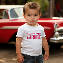Mamma Valentine Red och Rosa Hearts T-shirt