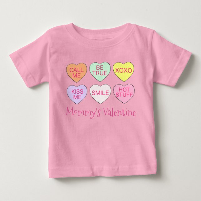 Mamma Valentine Rosa Candy Conversation Hearts Tröja (Framsida)