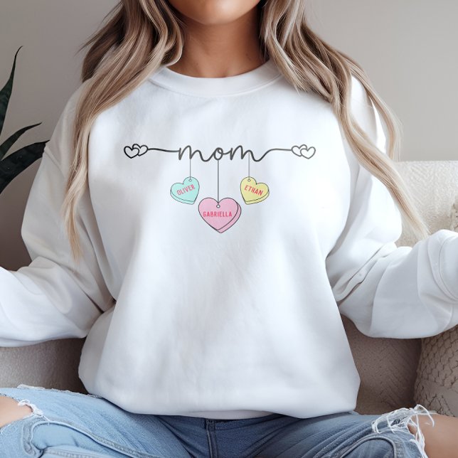 Mamma Valentiness Kids Namn Convo Hearts T Shirt (Skapare uppladdad)
