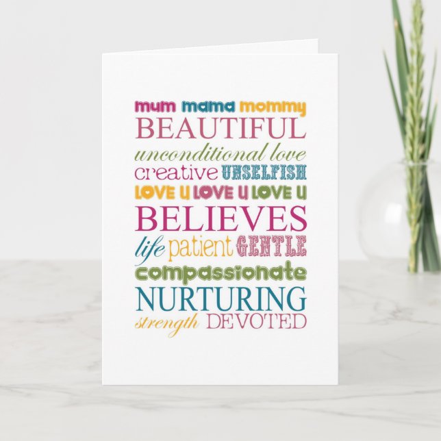 MAMMA, VÄNDARE, RELATIVT TILL MORS DAG FÖR ALLA KORT (Framsida)