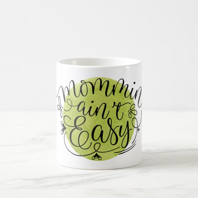 Mamma vara inte lätt Grönt akvarell Kaffemugg (Center)
