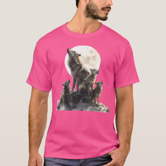 Mamma Varg Howling at Måne Varg Älskare Mor Da T Shirt