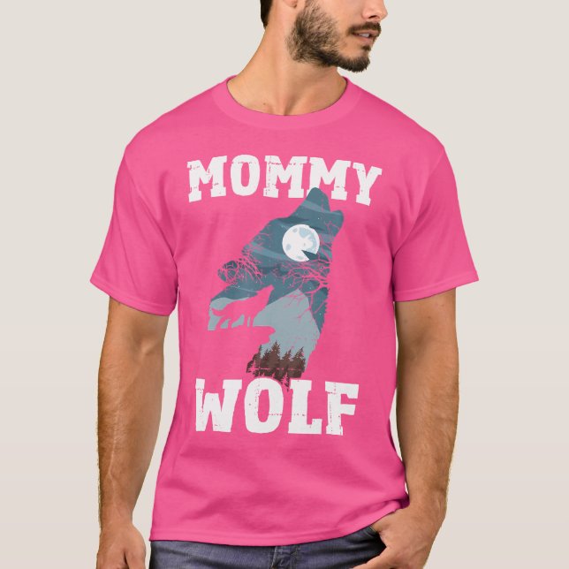 Mamma Varg Silhouette Mamma Howling Varg Mor Da T Shirt (Framsida)
