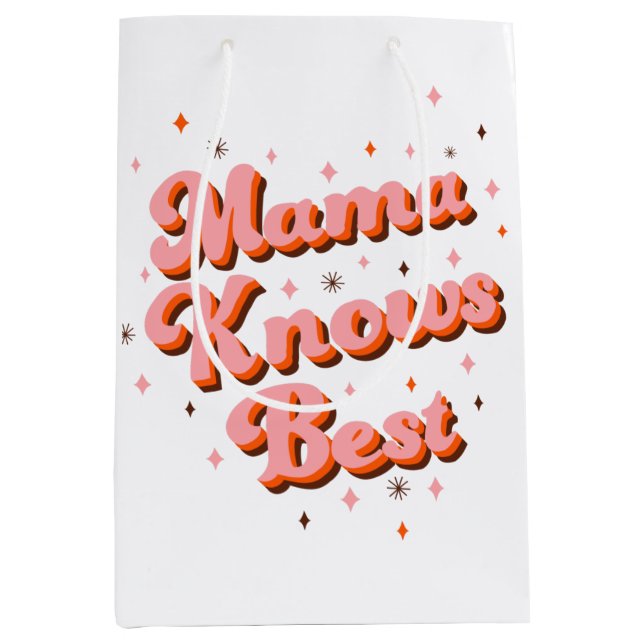 Mamma Vet Bäst Rosa Brun Rolig Retro Typografi (Framsidan)