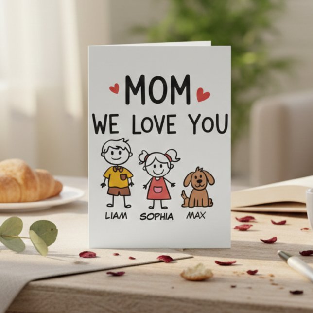 Mamma Vi älskar dig söta barn familjenamn Kort (Skapare uppladdad)