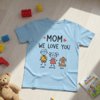 Mamma Vi älskar Dig Söta Barn Namn Illustration