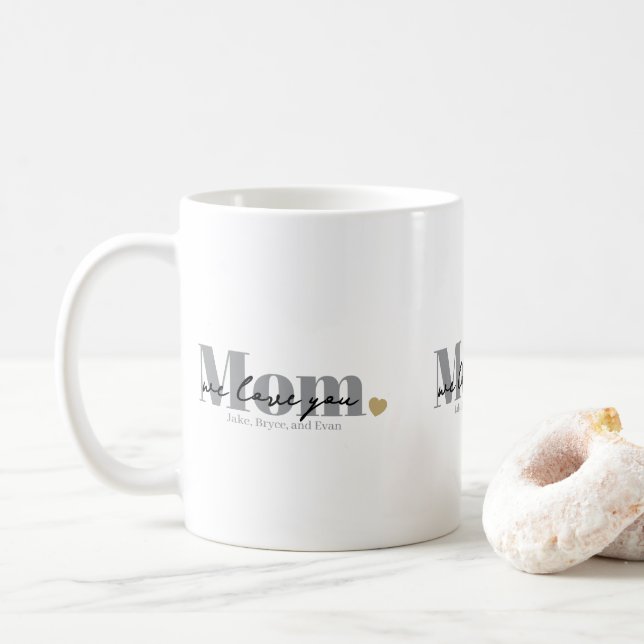 Mamma Vi Älskar Dig Svart Script Kaffemugg (Med munk)